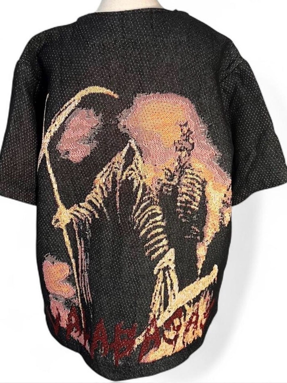 Valabasas Ghost Hand Tapestry Snap Button up reaper shirt Mens Medium - Picture 2 of 7